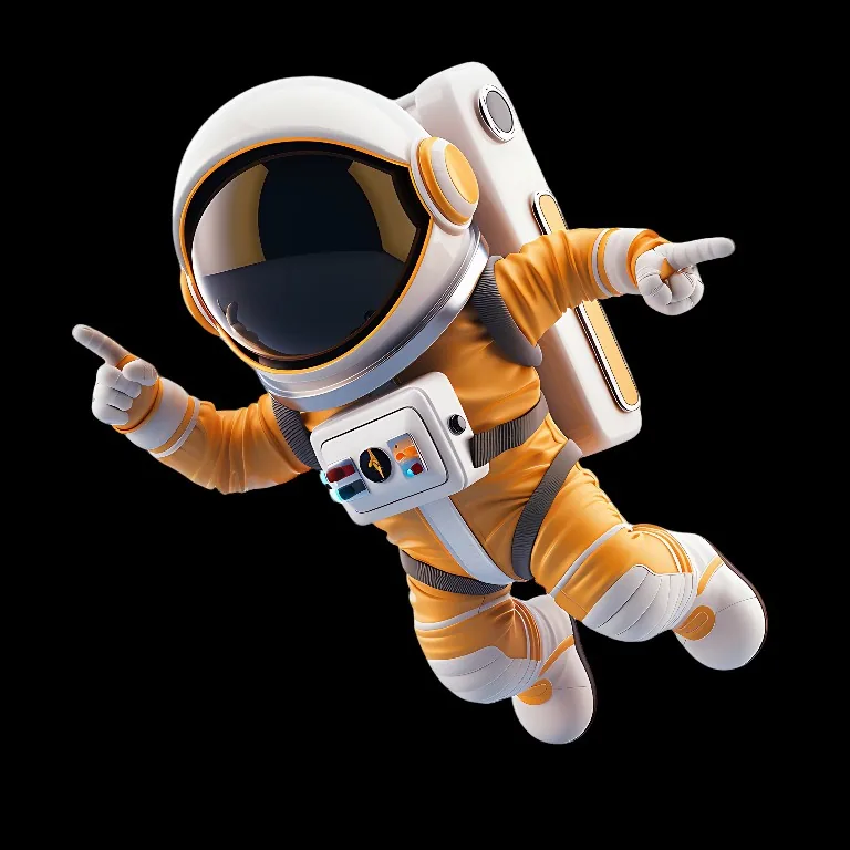 Astronaut illustration pointing toward the form