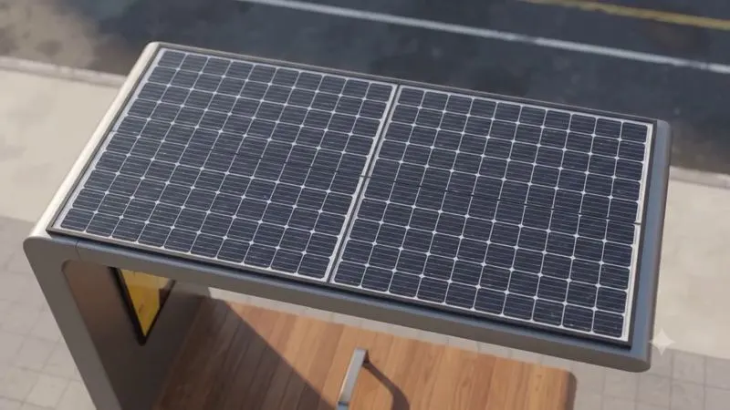 Solar panel on a smart bench, an example of a measurable source